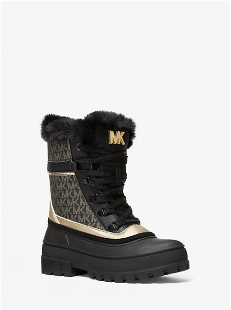 michael kors ozzie metallic logo boot